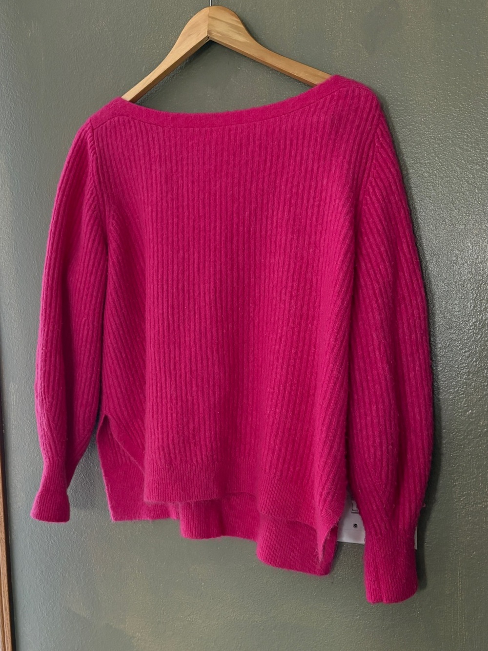 Athleta Ribbed sweater, XL, bright fuschia